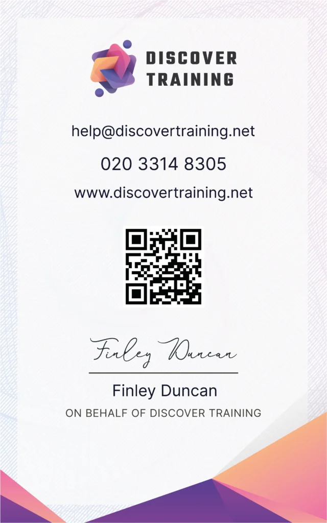 Discover Training Student ID Card Back